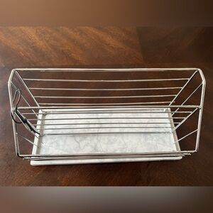 Stainless Steel Wired Desk File Holder with Marble Pattern